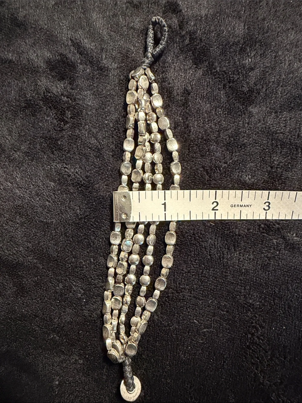 Chico’s Silver Tone Multi Strand Beaded Bracelets Set of 2